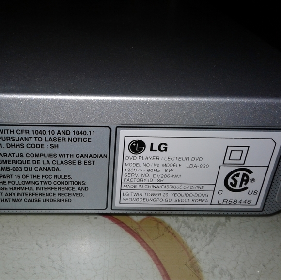 LG DVD VIDEO PLAYER LDA-830 DOLBY DIGITAL MP3 CD-R/RW - Picture 3 of 7